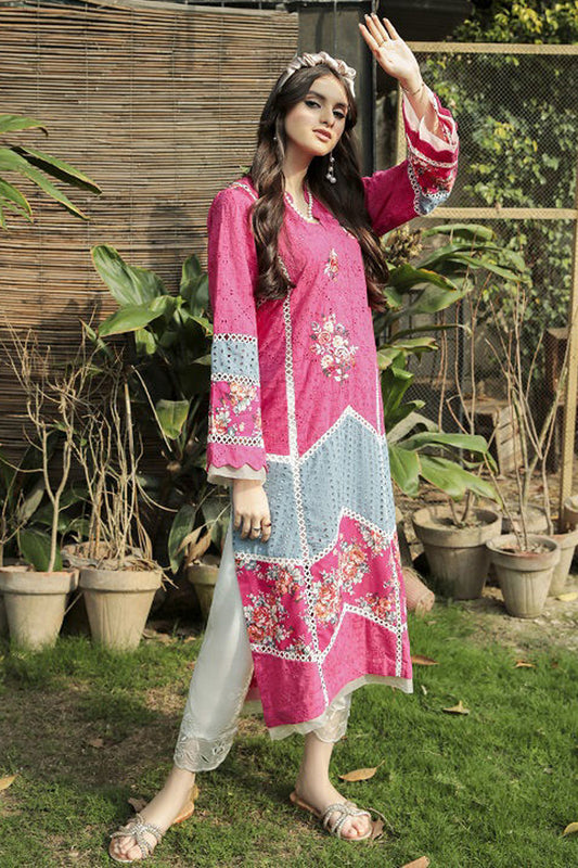 Chikan Kurta Pink