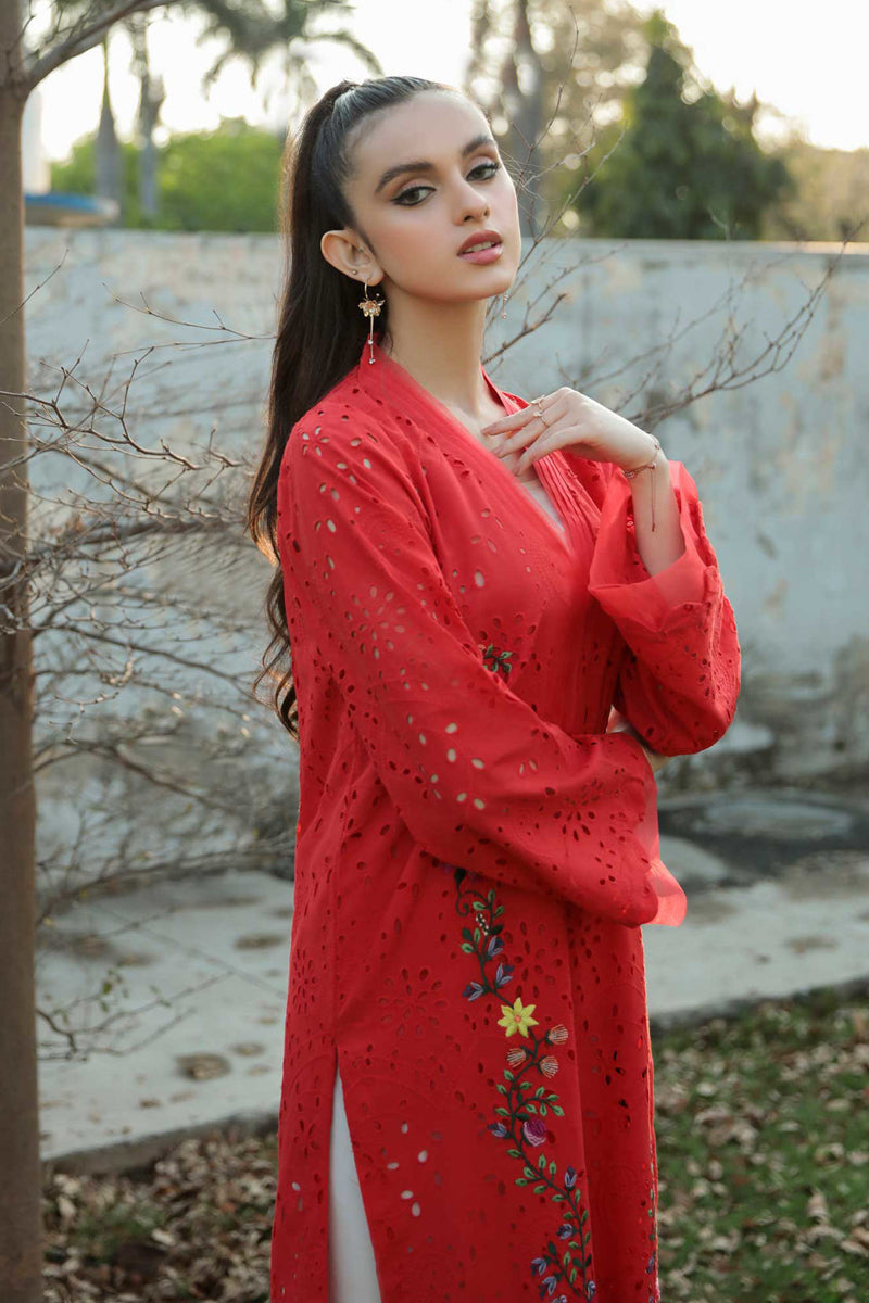 Chikan Kurta Red