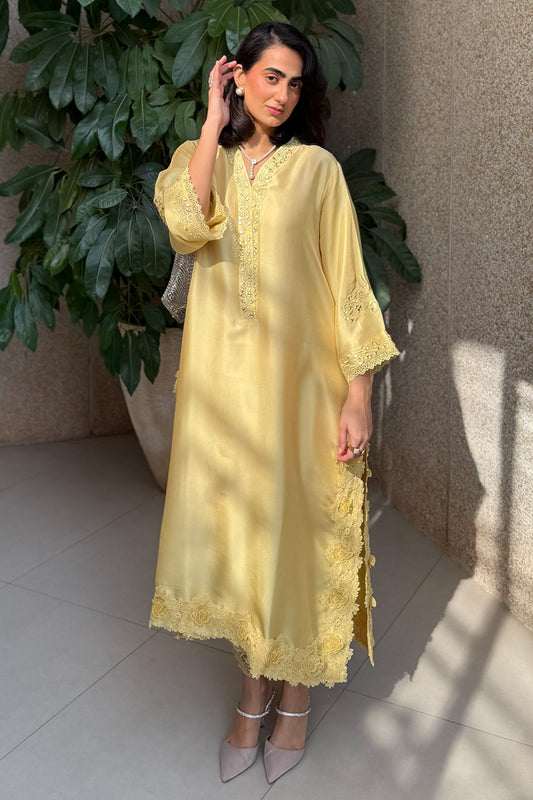 Floral Cutwork - Butter Yellow