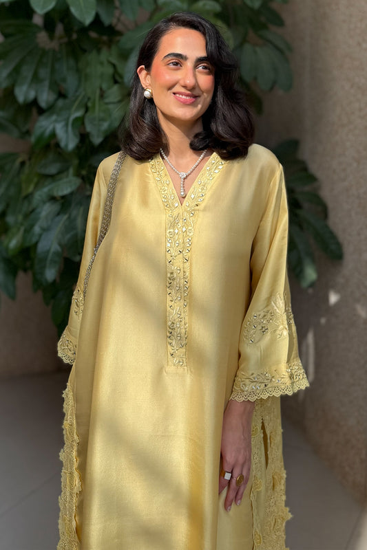 Floral Cutwork - Butter Yellow