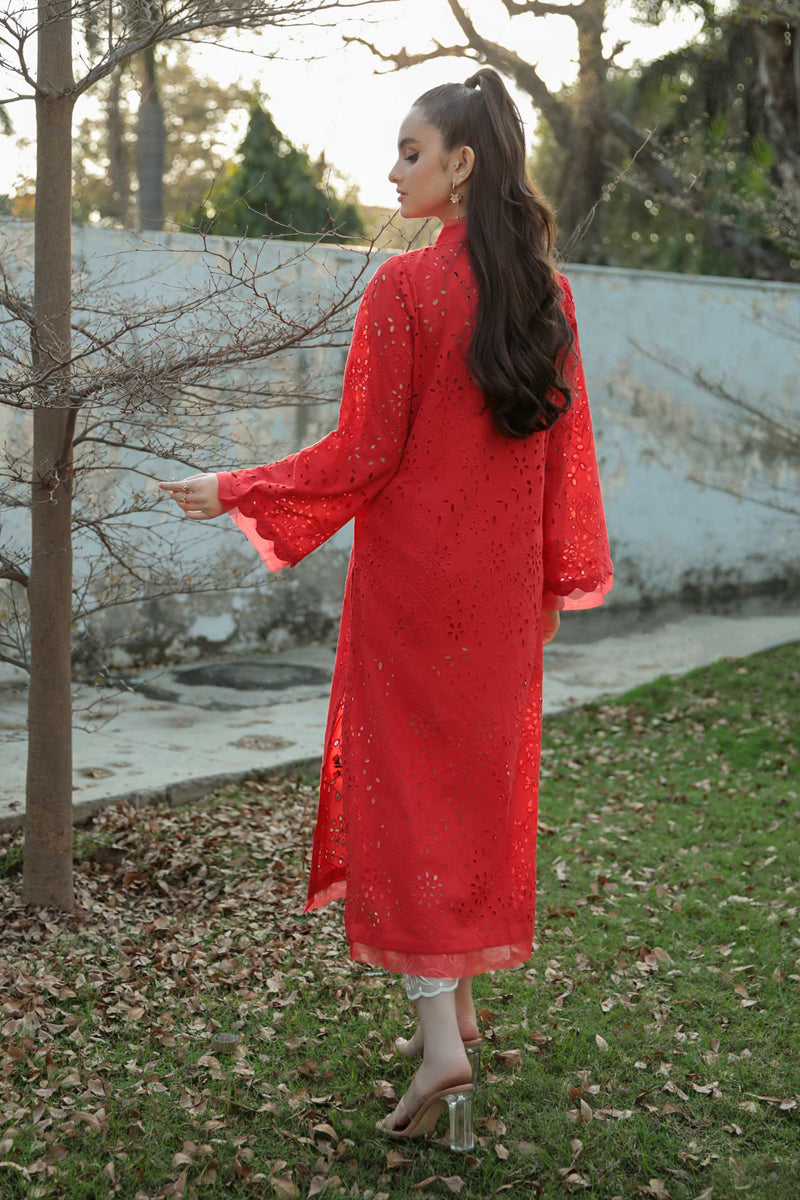 Chikan Kurta Red